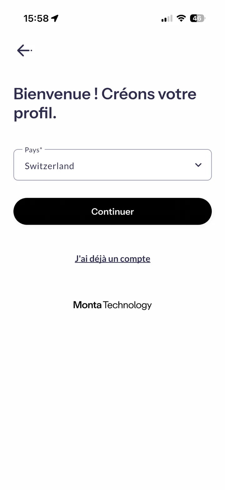 Choix du pays Monta