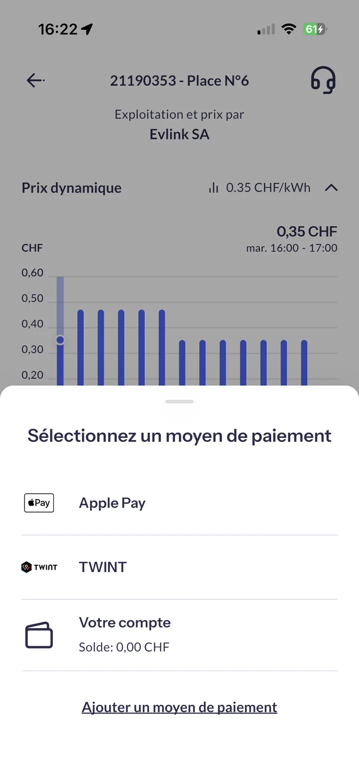 Sélection du moyen de paiement et du Wallet